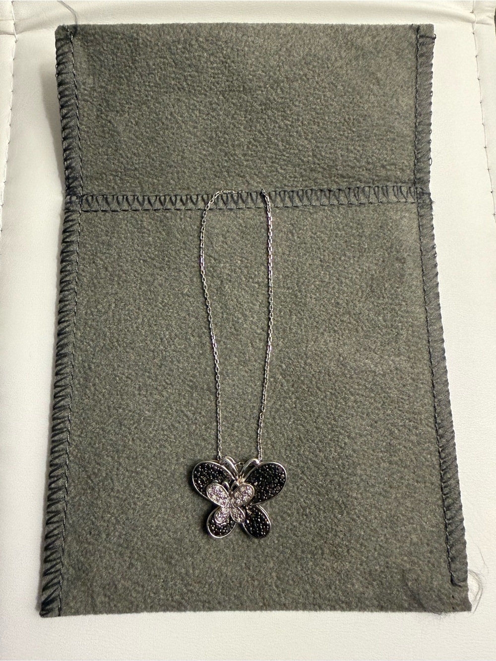 Double Butterfly Pendant Necklace
